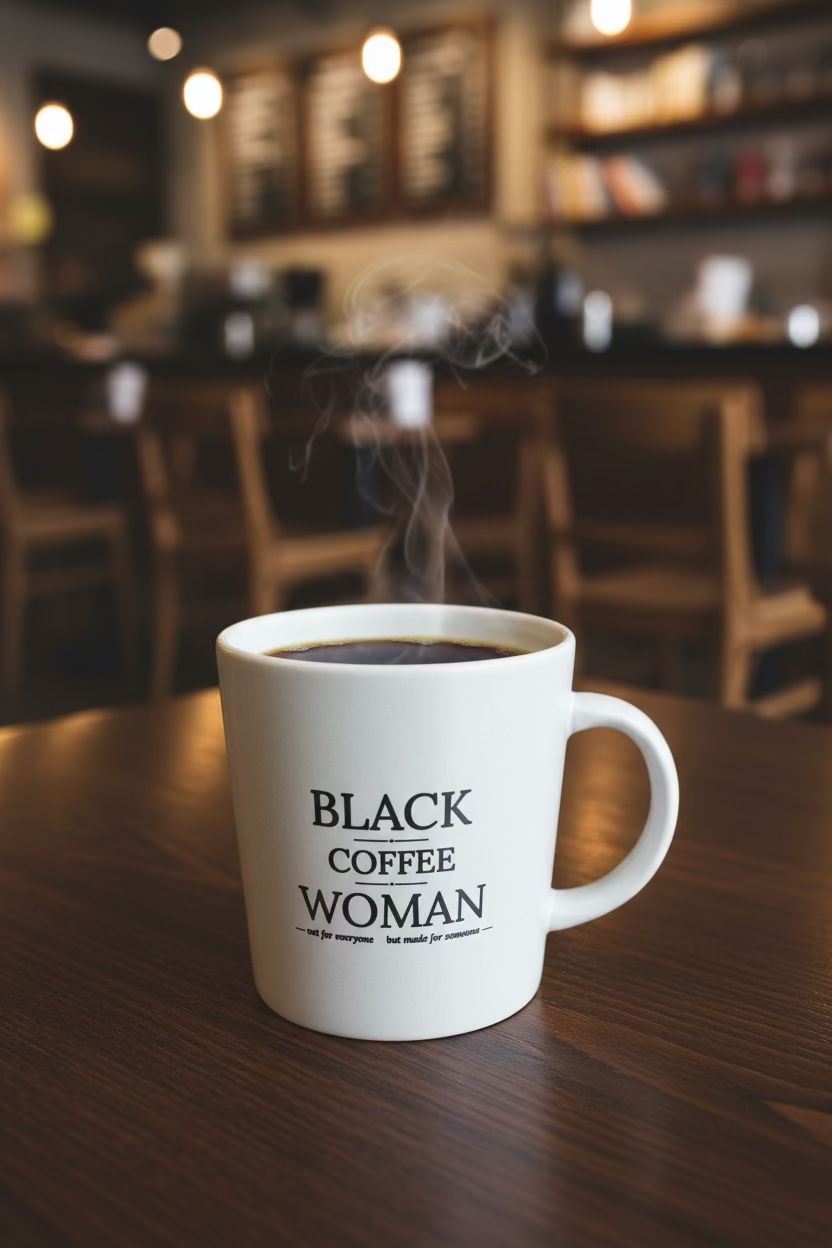 The Black Coffee Woman Mug
